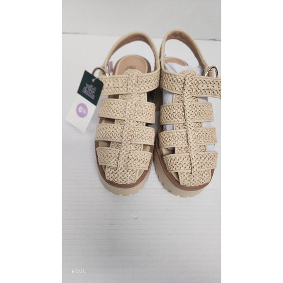 Wild Fable Elide Raffia Fishermen Platform Wedge Shoes Tan Womens 6.5 NWT - Picture 2 of 12